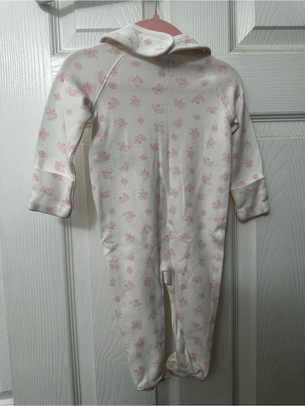 Ralph Lauren Baby Girls' Pink & White One-Piece with Bib 6mo